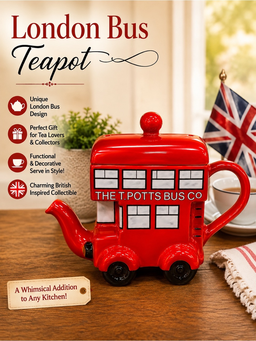 Price Kensington “The T. Potts Bus Co.” London Bus Teapot | Made in England